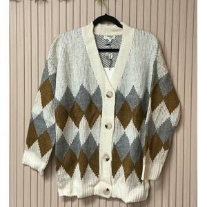 Emori Park Plaid Knit Cardigan Sweater Women’s Size XS